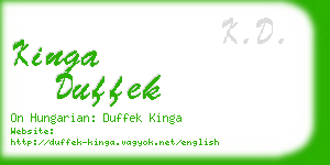 kinga duffek business card